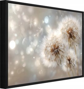 Vászonkép Fekete Keretben Pitypang Virágok Nappali Hálószoba 40x30