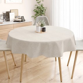 Goldea pamut asztalterítő - természetes színű - kör alakú Ø 120 cm