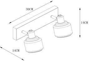 Lucide 77979/02/02 - Spotlámpa BJORN 2xE14/40W/230V arany