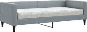 vidaXL világosszürke szövet kanapéágy matraccal 80 x 200 cm