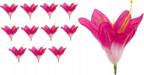 12x művirág Liliom fej szatén 12db-os nád készítés