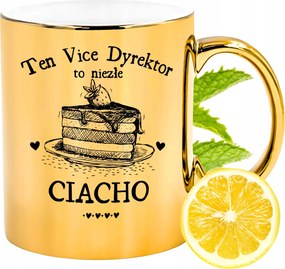 Arany csillogó bögre az igazgatóhelyettesnek ajándék fényképes nyomtatással