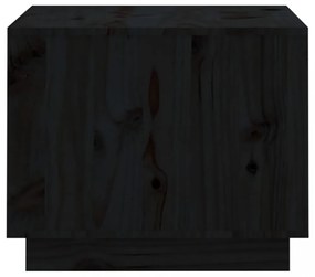 fekete tömör fenyőfa dohányzóasztal 120 x 50 x 40,5 cm