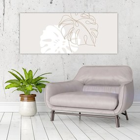 Kép - Line art monstera N⁰2 (120x50 cm)