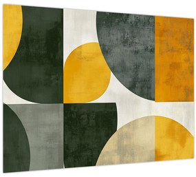 Üveg kép - Olívazöld absztrakció (70x50 cm)