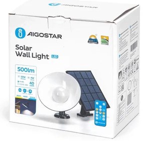 Aigostar - LED Napelemes fali lámpa LED/3,2V 3000K/4000K/6500K IP65 + távirányító