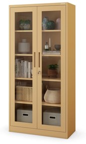 Üveges vitrin AMELIA, 900 x 1850 x 400 mm, Fresh Style: bézs