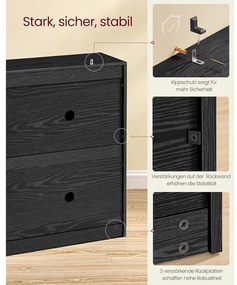 Cipősszekrény 4 lehajtható rekesszel 24 x 105,5 x 83 cm, fekete