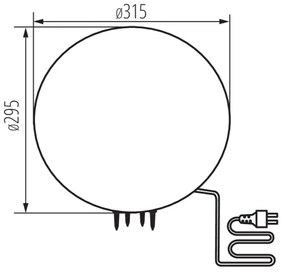 Kanlux 36590 - STONO kültéri lámpa 1xE27/15W/230V, átmérő 31,5 cm, IP65