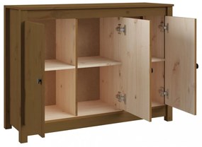 mézbarna tömör fenyőfa tálalószekrény 100 x 35 x 74 cm
