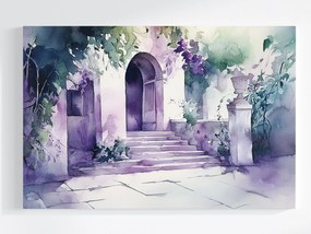 Vászonkép Canvas Építészet Udvar Ház Bejárat Lépcső 60x40