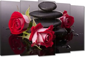 Vászonkép 150x95 Rózsák a kövek körül