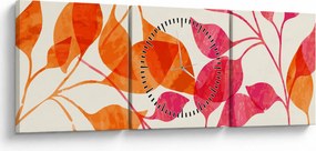 Kép - Narancssárga levelek (órával) (90x30 cm)