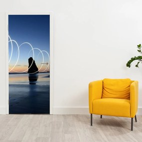 Fotótapéta ajtóra - Strand naplementekor (95x205cm)