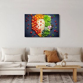 Kép - Zöldséggel teli asztal (90x60 cm)