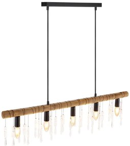 Globo 15532-5H - KIRA kábeles csillár 5xE14/40W/230V fekete/barna