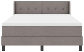 Boxspring ágy mattal, taupe színben, 140 x 200 cm, szövet