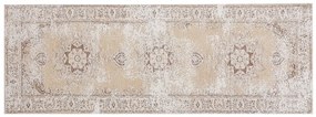 Bézs Mintás Pamutszőnyeg 60 x 180 cm ALMUS Beliani