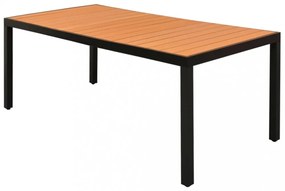 barna alumínium és WPC kerti asztal 185 x 90 x 74 cm