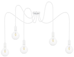 Csillár zsinóron MIROS 5xE27/60W/230V pók fehér