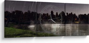 Kép - Esős este (órával) (90x30 cm)