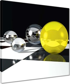 Vászonkép 40x40 Sárga gömb a sakktáblán