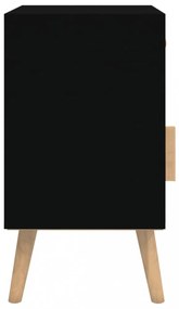 2 db fekete szerelt fa éjjeliszekrény 40x30x55 cm