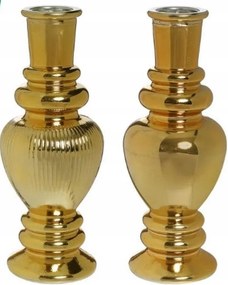 Üveg váza gyertyatartó 15,5 cm Arany