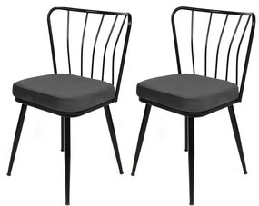 Yildiz Anthracite and Black étkezőszék szett, 2 db, 2 db