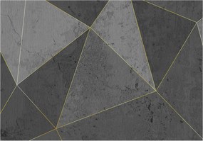 Tapéta Geometrikus absztrakt szürke-arany vinil elegancia 416x290 +ragasztó