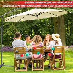 MIADOMODO Összecsukható napernyő fogantyúval 300 cm bézs