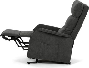 Relaxační křeslo, elektrické kabelové ovládání, šedá, látka, TV-L8960 GREY2