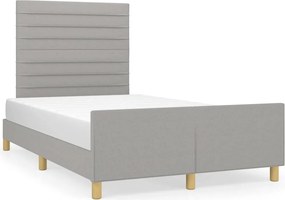 vidaXL világosszürke szövet ágykeret matrac nélkül 120x200 cm