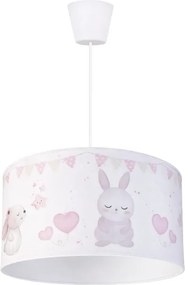 Brilagi - LED gyerekszoba függőlámpa zsinóron BOBO 1xE27/60W/230V Ø 35 cm fehér/nyuszik