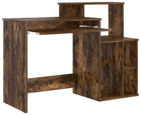 vidaXL Tárolós íróasztal Füstölt tölgy 120.5x44x88.5 cm Szerelt Fa