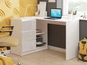 Sarok PC asztal Bodhi (fehér +  fémes fényű) (B). Akció -17%. 1068940