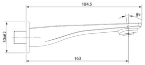Cersanit S951-706 - LARGA fali kifolyó, fényes króm, beépíthető