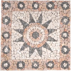 Márvány mozaik virág motívum 90 x 90 cm