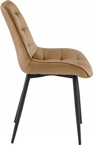 Barna étkezőszék BERA bársony fekete lábakkal
