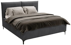 Franciaágy 180 cm Camtana (fekete) (ágyráccsal) (tárolóhellyel). 1104324