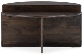 Sötétbarna mangófa kerek dohányzóasztal ø 80 cm Divya – MOME