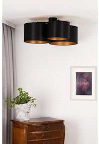 Duolla - Felületre szerelhető csillár ROLLER TRIO SHINY 3xE27/15W/230V fekete/arany