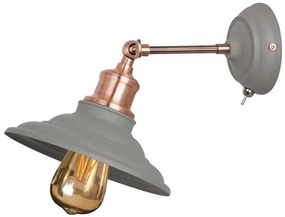 Lámpa Fali lámpatest LORET+ kapcsolóval,8229,AC220-240V,50/60Hz,1*E27,max.40W,átmérő20cm,egyes,szürke