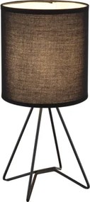 Globo 21734S Asztali lámpa, fém matt fekete, textil fekete, kábel PVC fekete, billenőkapcsoló a kábelen, ø: 160mm, M: 345mm, kábelhossz 1300mm, 1x E14 40W 230V izzó nélkül