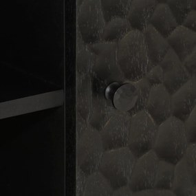 fekete tömör mangófa TV-szekrény 80 x 31 x 46 cm