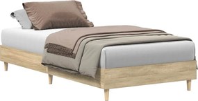vidaXL sonoma tölgy színű szerelt fa ágykeret matrac nélkül 90x200 cm