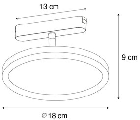 Modern fekete spotlámpa 1 fázisú sínrendszerhez, LED-del - Magnetic Puk