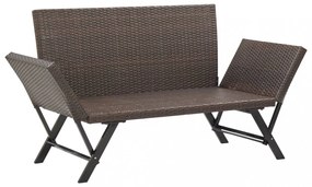 barna polyrattan kerti pad párnákkal 176 cm