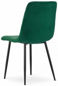 Étkezőgarnitúra 1 + 4, fekete asztal RAMOD 100x60 cm márvány dekor + zöld TURIN szék fekete lábakkal