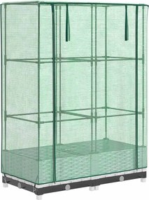 vidaXL rattan megjelenésű magaságyás melegháztakaróval 80x40x123 cm
